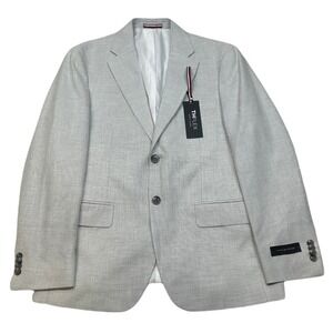 Tommy Hilfiger Sport Coat Mens 38S 38 Grey Patterned Stretch Blazer $295 NEW